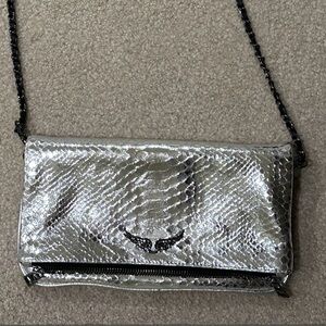 Zadig & Voltaire Silver Rock Clutch/Crossbody Bag